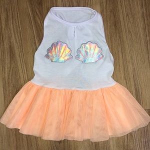 Dog Puppy Seashell Tutu Dress with Leash Hole NEW!